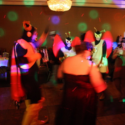 Fans enjoying the Archon dance.